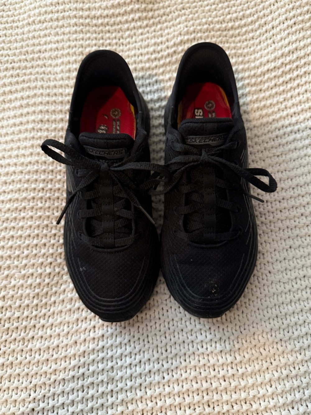 Skechers Black Non-Slip Lace-Up Shoes